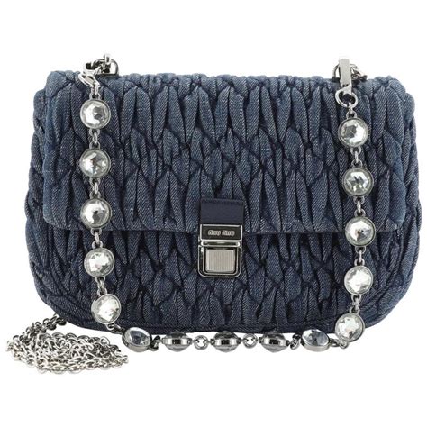 miu miu denim crystal bag